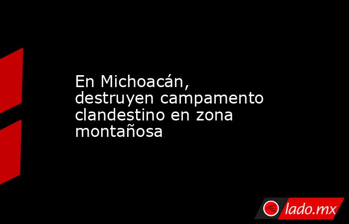 En Michoacán, destruyen campamento clandestino en zona montañosa. Noticias en tiempo real