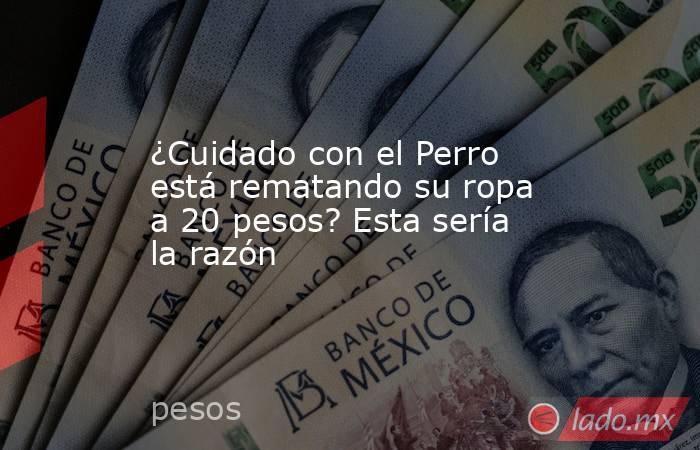 Cuidado con el Perro está rematando su ropa a 20 pesos? Esta sería la razón  