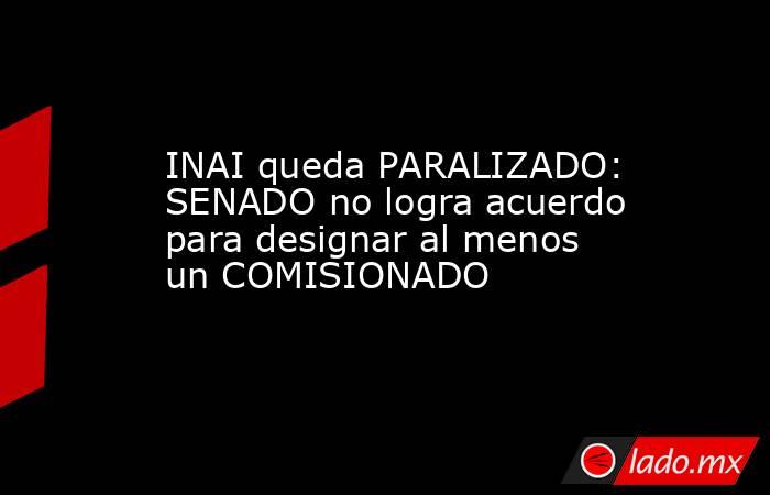 INAI queda PARALIZADO: SENADO no logra acuerdo para designar al menos un COMISIONADO. Noticias en tiempo real