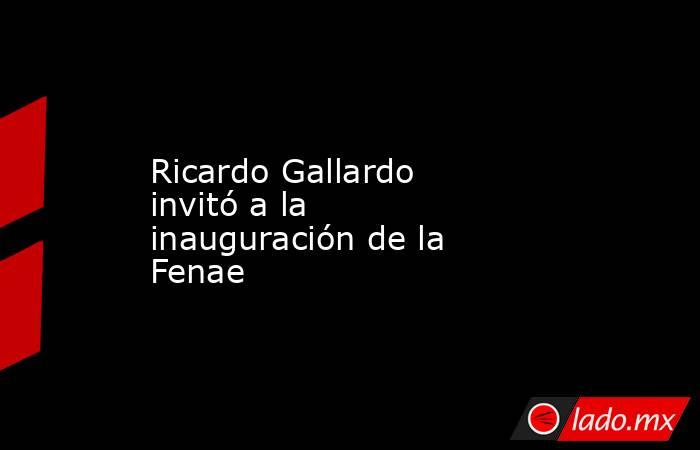 Ricardo Gallardo invitó a la inauguración de la Fenae. Noticias en tiempo real