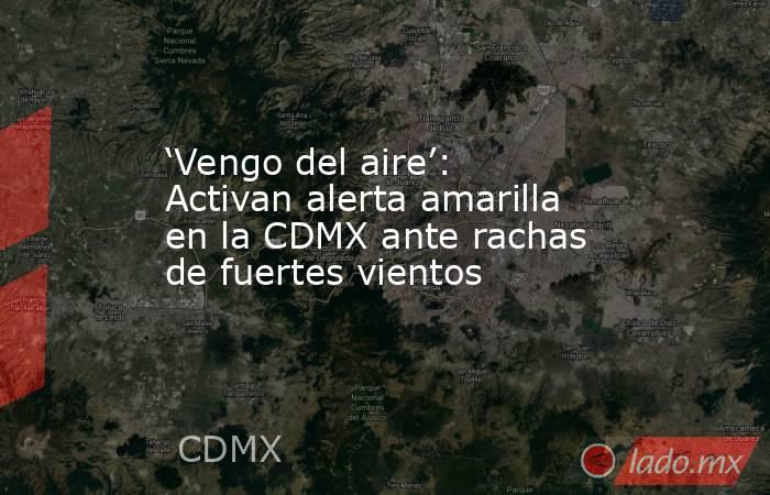 ‘Vengo del aire’: Activan alerta amarilla en la CDMX ante rachas de fuertes vientos. Noticias en tiempo real