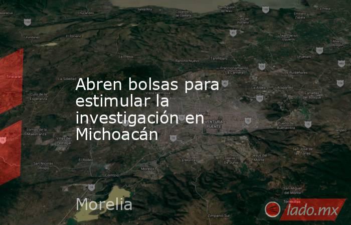 Abren bolsas para estimular la investigación en Michoacán. Noticias en tiempo real