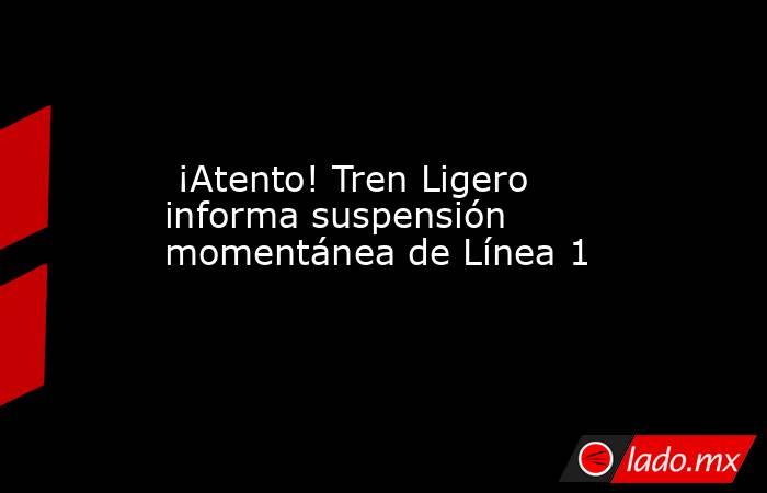  ¡Atento! Tren Ligero informa suspensión momentánea de Línea 1. Noticias en tiempo real