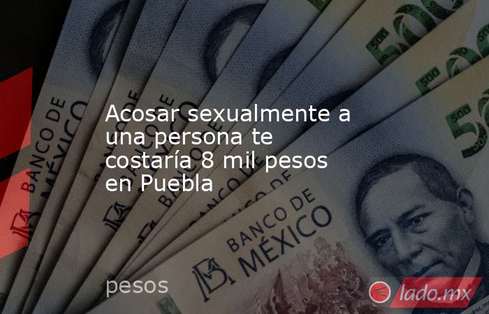 Acosar sexualmente a una persona te costaría 8 mil pesos en Puebla. Noticias en tiempo real