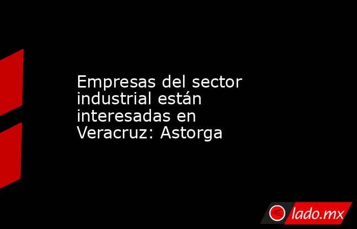 Empresas del sector industrial están interesadas en Veracruz: Astorga. Noticias en tiempo real