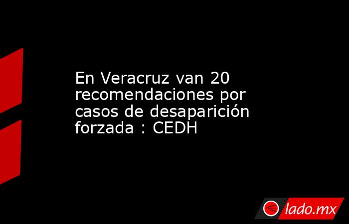 En Veracruz van 20 recomendaciones por casos de desaparición forzada : CEDH. Noticias en tiempo real