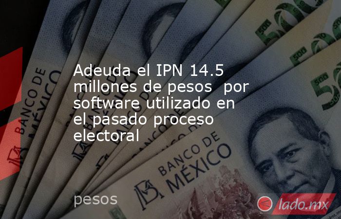 Adeuda el IPN 14.5 millones de pesos  por software utilizado en el pasado proceso electoral. Noticias en tiempo real