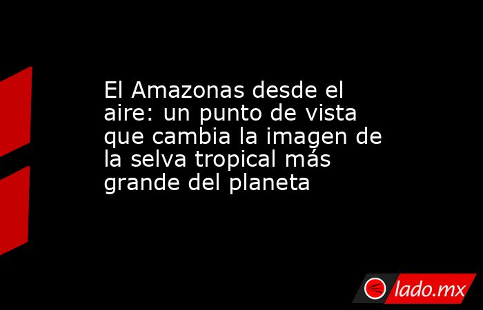 El Amazonas desde el aire: un punto de vista que cambia la imagen de la selva tropical más grande del planeta. Noticias en tiempo real
