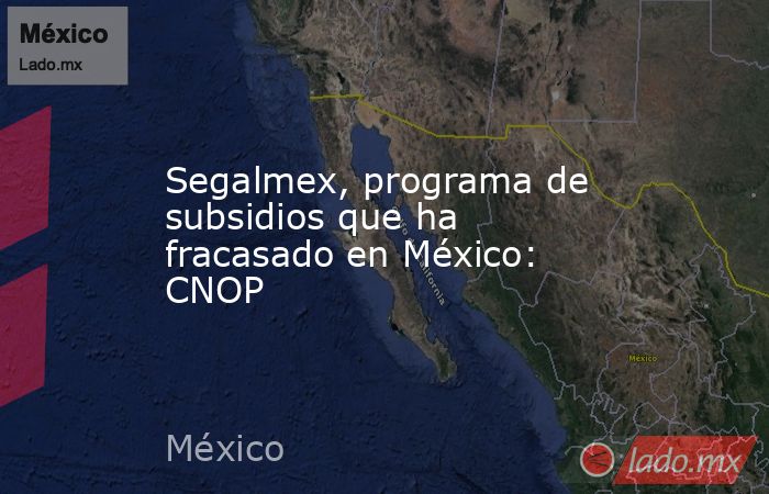 Segalmex, programa de subsidios que ha fracasado en México: CNOP. Noticias en tiempo real