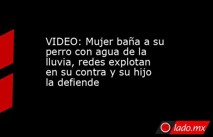 VIDEO: Mujer baña a su perro con agua de la lluvia, redes explotan en su contra y su hijo la defiende. Noticias en tiempo real
