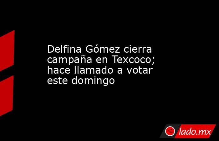 Delfina Gómez cierra campaña en Texcoco; hace llamado a votar este domingo. Noticias en tiempo real