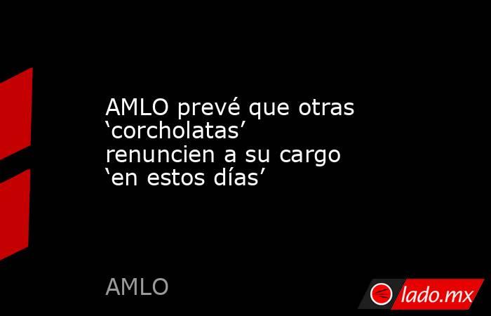 AMLO prevé que otras ‘corcholatas’ renuncien a su cargo ‘en estos días’. Noticias en tiempo real