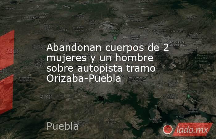 Abandonan cuerpos de 2 mujeres y un hombre sobre autopista tramo Orizaba-Puebla. Noticias en tiempo real