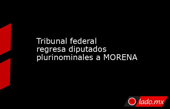 Tribunal federal regresa diputados plurinominales a MORENA. Noticias en tiempo real