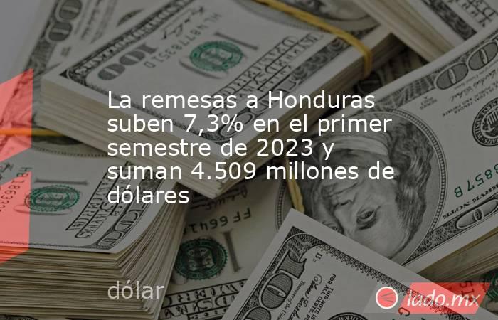 La remesas a Honduras suben 7,3% en el primer semestre de 2023 y suman 4.509 millones de dólares. Noticias en tiempo real