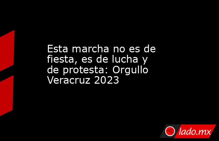Esta marcha no es de fiesta, es de lucha y de protesta: Orgullo Veracruz 2023. Noticias en tiempo real
