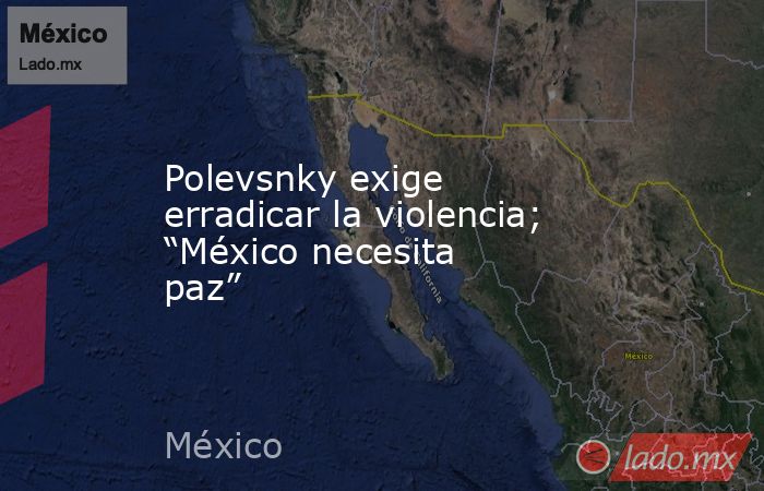 Polevsnky exige erradicar la violencia; “México necesita paz”. Noticias en tiempo real