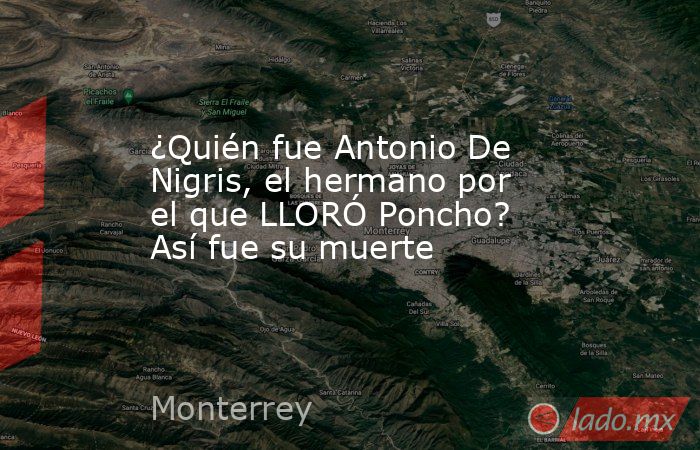 ¿Quién fue Antonio De Nigris, el hermano por el que LLORÓ Poncho? Así fue su muerte. Noticias en tiempo real