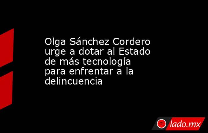 Olga Sánchez Cordero urge a dotar al Estado de más tecnología para enfrentar a la delincuencia. Noticias en tiempo real