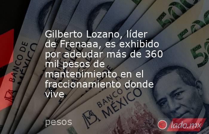 Gilberto Lozano, líder de Frenaaa, es exhibido por adeudar más de 360 mil pesos de mantenimiento en el fraccionamiento donde vive. Noticias en tiempo real