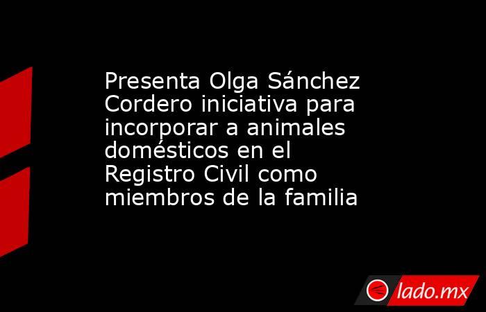 Presenta Olga Sánchez Cordero iniciativa para incorporar a animales domésticos en el Registro Civil como miembros de la familia. Noticias en tiempo real