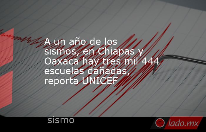 A un año de los sismos, en Chiapas y Oaxaca hay tres mil 444 escuelas dañadas, reporta UNICEF. Noticias en tiempo real