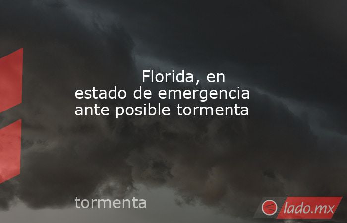             Florida, en estado de emergencia ante posible tormenta            . Noticias en tiempo real