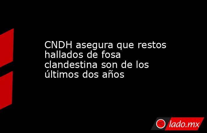 CNDH asegura que restos hallados de fosa clandestina son de los últimos dos años. Noticias en tiempo real