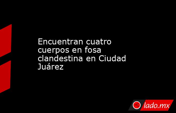Encuentran cuatro cuerpos en fosa clandestina en Ciudad Juárez. Noticias en tiempo real