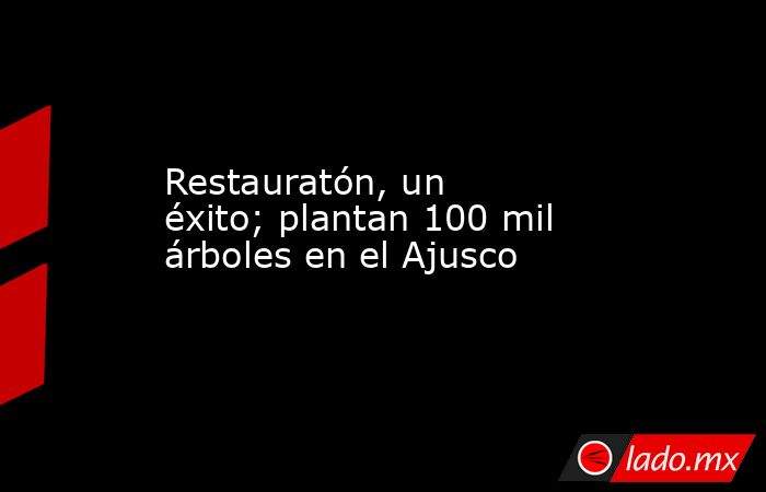 Restauratón, un éxito; plantan 100 mil árboles en el Ajusco. Noticias en tiempo real