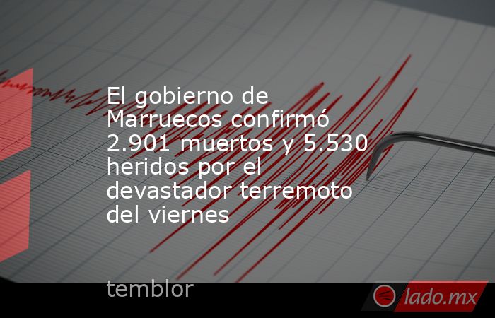 El gobierno de Marruecos confirmó 2.901 muertos y 5.530 heridos por el devastador terremoto del viernes. Noticias en tiempo real