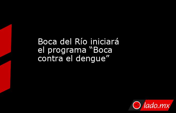 Boca del Río iniciará el programa “Boca contra el dengue”. Noticias en tiempo real
