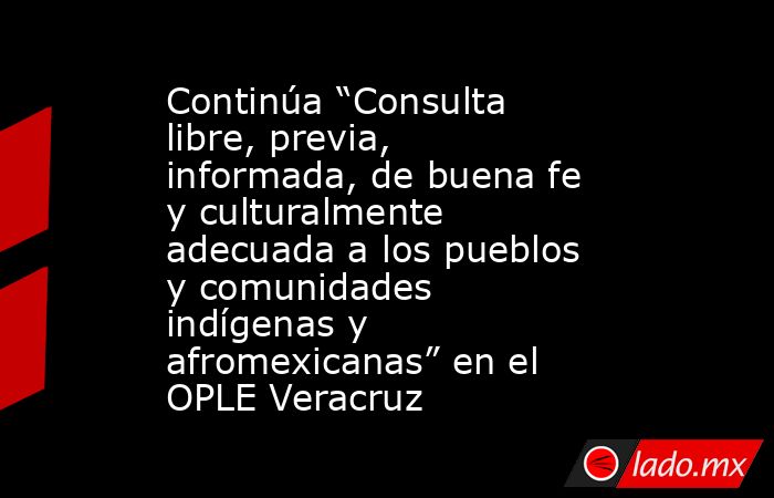 Continúa “Consulta libre, previa, informada, de buena fe y culturalmente adecuada a los pueblos y comunidades indígenas y afromexicanas” en el OPLE Veracruz. Noticias en tiempo real