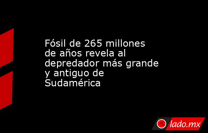 Fósil de 265 millones de años revela al depredador más grande y antiguo de Sudamérica. Noticias en tiempo real
