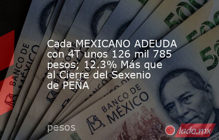 Cada MEXICANO ADEUDA con 4T unos 126 mil 785 pesos; 12.3% Más que al Cierre del Sexenio de PEÑA. Noticias en tiempo real