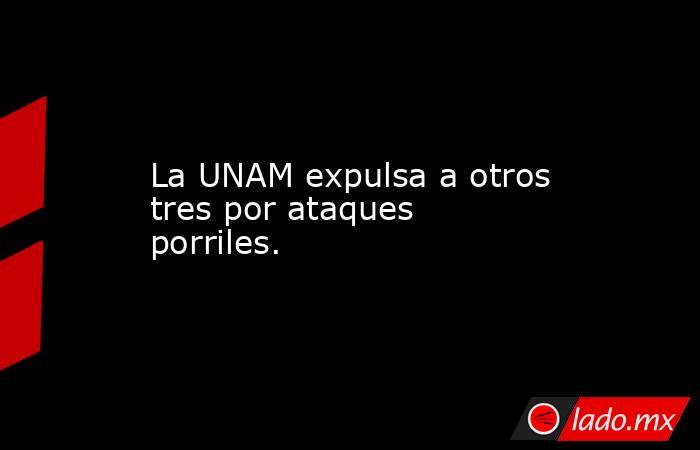 La UNAM expulsa a otros tres por ataques porriles.. Noticias en tiempo real