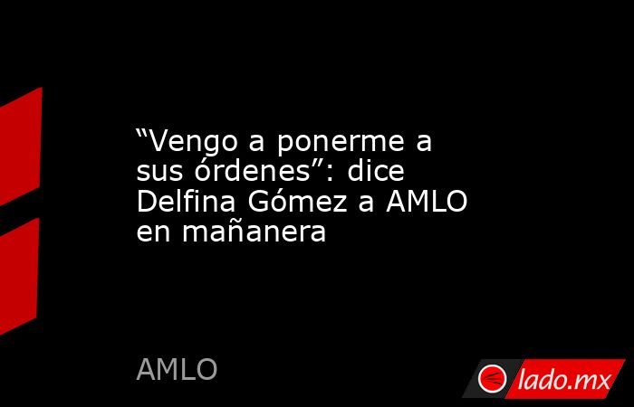 “Vengo a ponerme a sus órdenes”: dice Delfina Gómez a AMLO en mañanera. Noticias en tiempo real