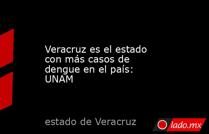 Veracruz es el estado con más casos de dengue en el país: UNAM. Noticias en tiempo real