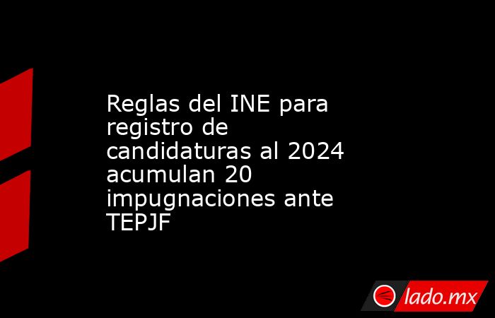 Reglas del INE para registro de candidaturas al 2024 acumulan 20 impugnaciones ante TEPJF. Noticias en tiempo real