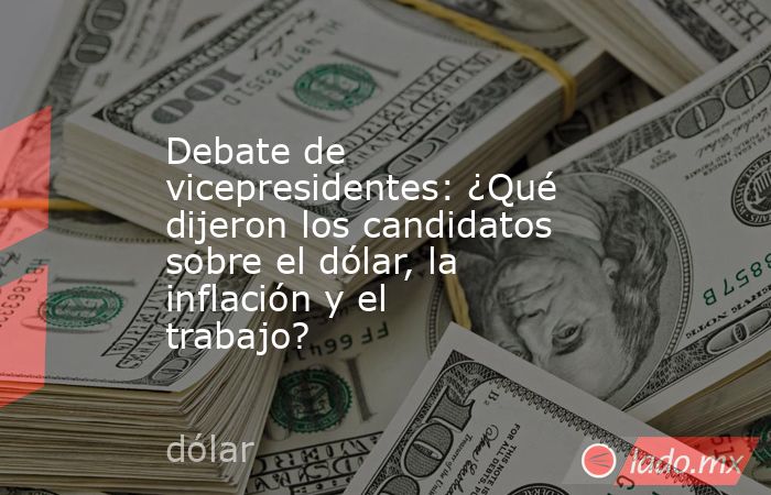 Debate de vicepresidentes: ¿Qué dijeron los candidatos sobre el dólar, la inflación y el trabajo?. Noticias en tiempo real
