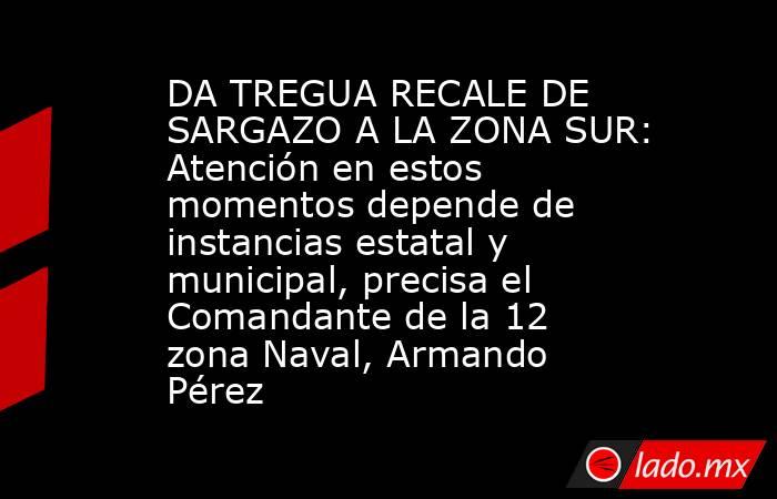 DA TREGUA RECALE DE SARGAZO A LA ZONA SUR: Atención en estos momentos depende de instancias estatal y municipal, precisa el Comandante de la 12 zona Naval, Armando Pérez. Noticias en tiempo real