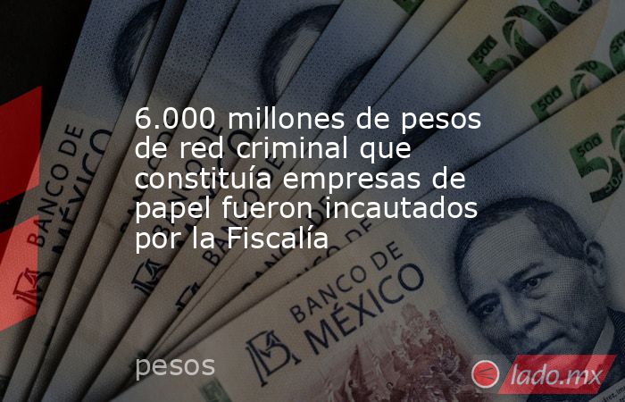 6.000 millones de pesos de red criminal que constituía empresas de papel fueron incautados por la Fiscalía. Noticias en tiempo real