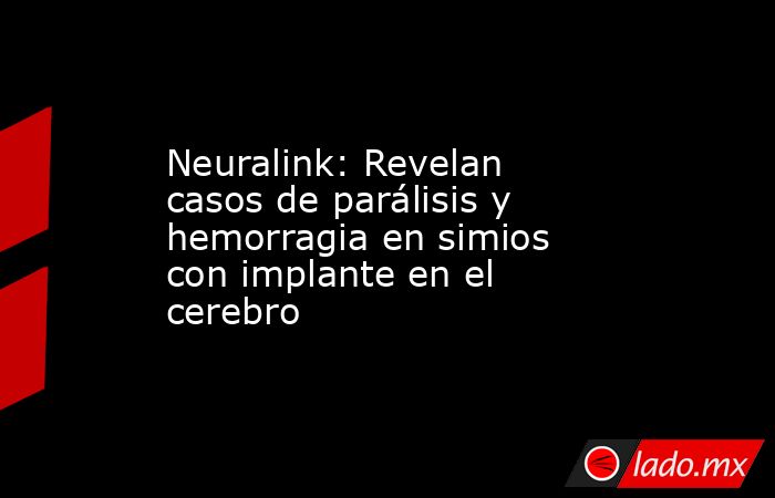 Neuralink: Revelan casos de parálisis y hemorragia en simios con implante en el cerebro. Noticias en tiempo real