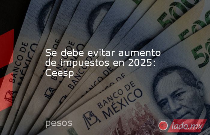 Se debe evitar aumento de impuestos en 2025: Ceesp. Noticias en tiempo real