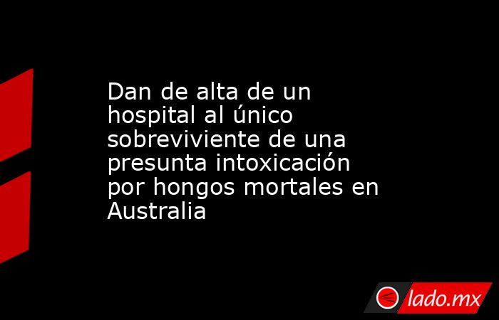 Dan de alta de un hospital al único sobreviviente de una presunta intoxicación por hongos mortales en Australia. Noticias en tiempo real