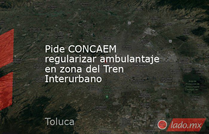 Pide CONCAEM regularizar ambulantaje en zona del Tren Interurbano. Noticias en tiempo real
