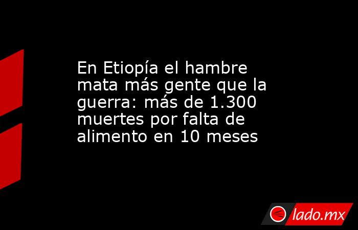 En Etiopía el hambre mata más gente que la guerra: más de 1.300 muertes por falta de alimento en 10 meses. Noticias en tiempo real