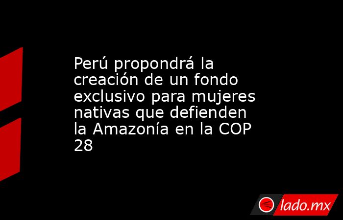 Perú propondrá la creación de un fondo exclusivo para mujeres nativas que defienden la Amazonía en la COP 28. Noticias en tiempo real