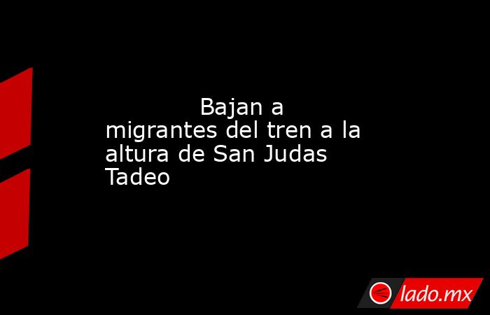             Bajan a migrantes del tren a la altura de San Judas Tadeo            . Noticias en tiempo real