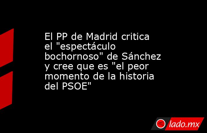 El PP de Madrid critica el 
